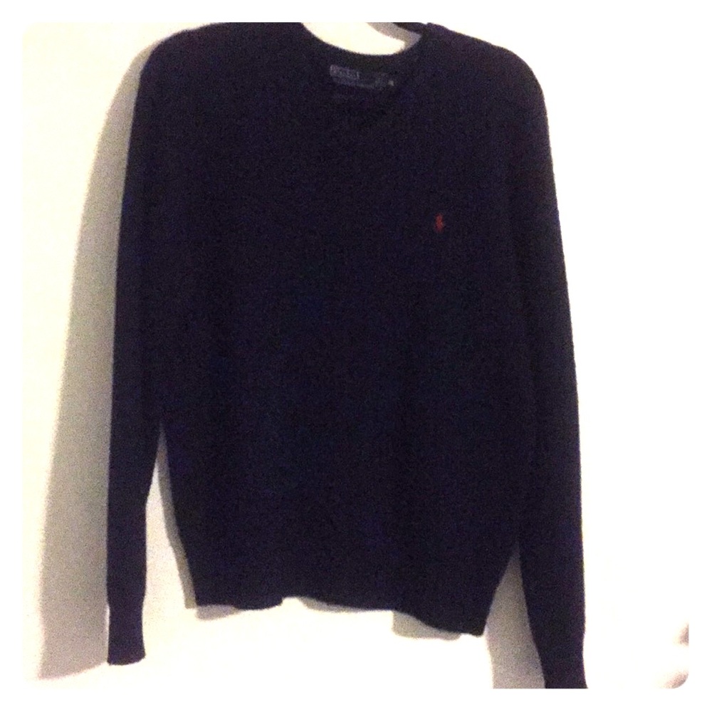 Ralph Lauren Navy Blue V Neck Sweater, M